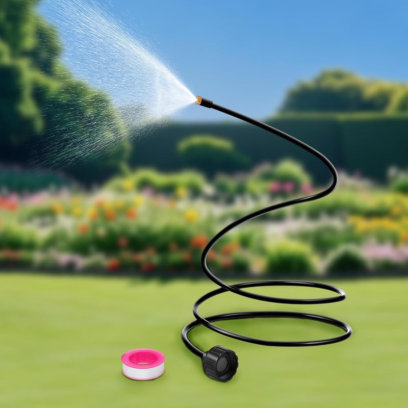 ElectricWise Hose Misters for Outside Patio, 60 Inch Flexible Misting System Cooling Stand Portable Water Mist for Outdoor, Hose Mister for Chicken Coop, Garden, Backyard, Bird Bath-Upgraded Thickened Mist - Image 1